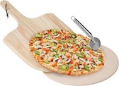 Pizzasteen Chamotte met Schep en Pizzames 3 delig - Pizzaplaat - Bakvormen - Pizza Bakplaat