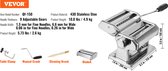 ShopEighty8 - Pasta machine - Handmatig - instelbare dikte op 9 niveaus - RVS