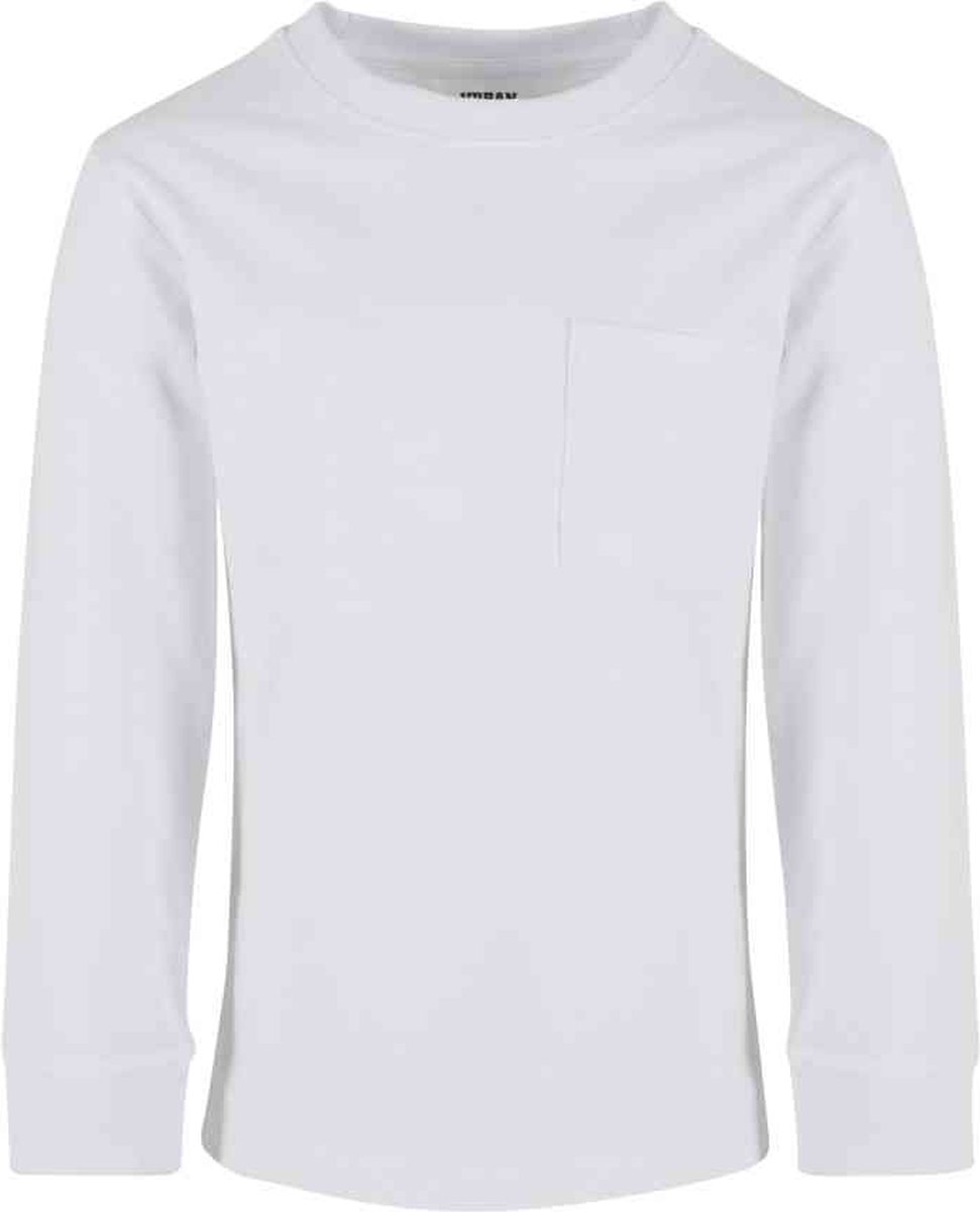 Urban Classics Heavy Oversized Pocket Kinder Longsleeve shirt Kids 122/128 Wit