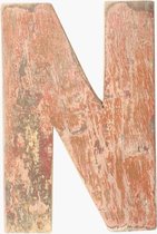 Lettre en bois - Chute de bois - décorative - lettre N - colorée - industrielle