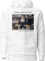 Édouard Manet 'Een Bar in de Folies-Bergère' ("A Bar at the Folies-Bergère") Beroemd Schilderij Hoodie | Unisex Premium Kunst Hoodie | Wit | L