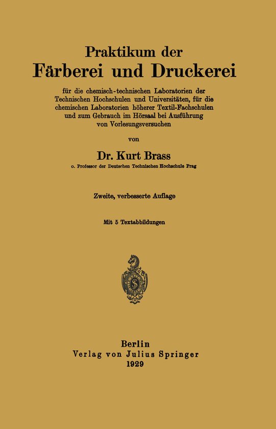 Praktikum der Färberei und Druckerei - cover