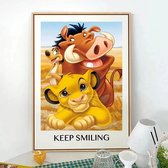Disney Lion King Peinture de diamants - 30x40cm - Simba - Pumbaa - Timon - Peinture de diamants - Enfants - Adultes