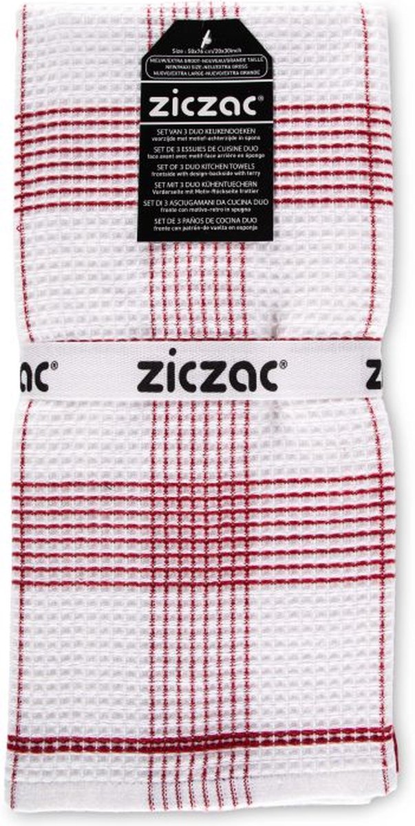Keukenhanddoek CULINARY CULINARY DUO WAFFLE - SET/3 - 50x76 cm, rood