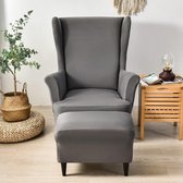 CHNSHOME Fauteuilhoes, 2 stuks, fauteuilhoes, fauteuilhoes, fauteuilbekleding, fauteuilhoes, stretch, fauteuilhoes, donkergrijs