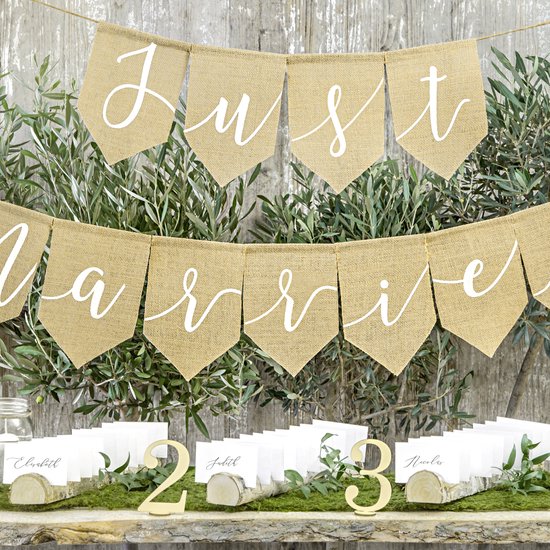 Foto: Jute banner just married 23 x 185 cm