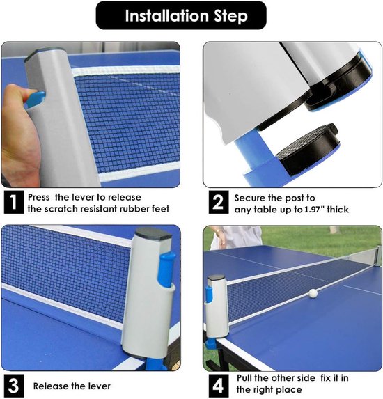 iYofe Ensemble de table de ping-pong pliable et portable avec filet et 2 raquettes de ping-pong iYofe Ensemble de table de ping-pong pliable et portable avec filet et 2 raquettes de ping-pong