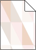 Echantillon ESTAhome papier peint triangles graphiques rose tendre, orange chaud et beige - 139196 - 26,5 x 21 cm