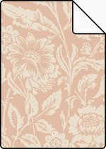Proefstaal ESTAhome behangpapier vintage bloemen terracotta roze - 139427 - 26,5 x 21 cm