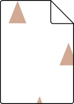 Proefstaal ESTAhome behangpapier grafische driehoekjes wit en licht terracotta - 139351 - 26,5 x 21 cm