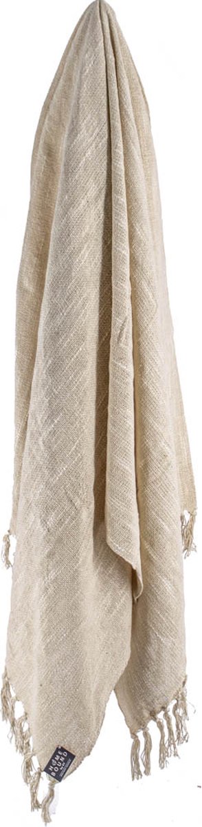 HomeBound by KY | Plaid Cosy cream | 80% katoen | 130x160cm | deken cream katoen