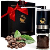 Handmatige Koffiemolen van Roestvrij Staal met Keramische Maalwerk en Traploze Maalgraad Instelling - Compact en Draagbaar coffee grinder manual