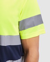 T-shirt techniquement très visible / Haute Visibilité à manches courtes Jaune / Blauw Foncé taille M