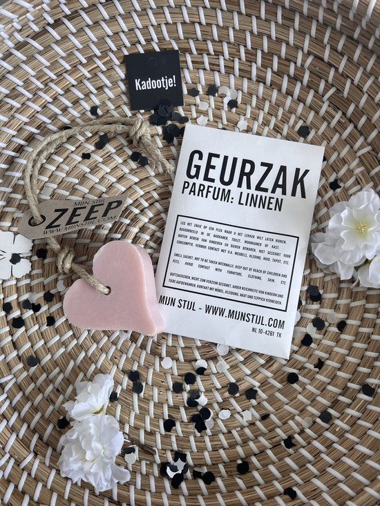 Mijn Stijl Geurzak Linnen Parfum met Zeep Hartje - Leuk ingepakt als Cadeau Brievenbuscadeau Gift Geschenk Verjaardagscadeau