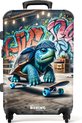 Schildpad op een skateboard