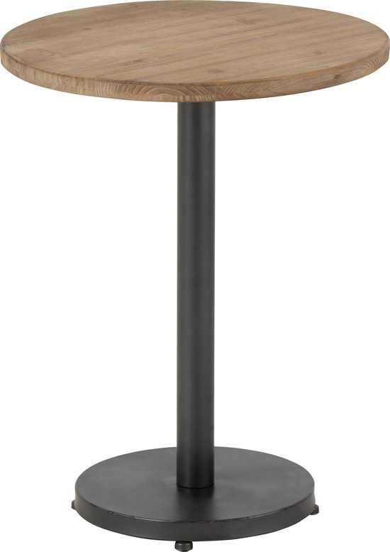 J-Line table d'ppoint Bar Rond - métal/bois - marron
