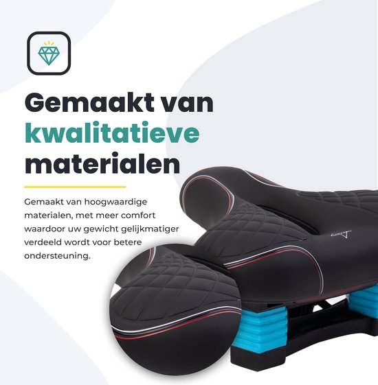 Voltano Zen Fietszadel Met Antislip Gelpads - Zwart / Rood - Uitsparing - Inclusief Zadelstrop - Unisex