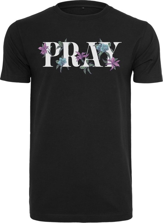 Mister Tee - Flower Pray Heren T-shirt - XL - Zwart