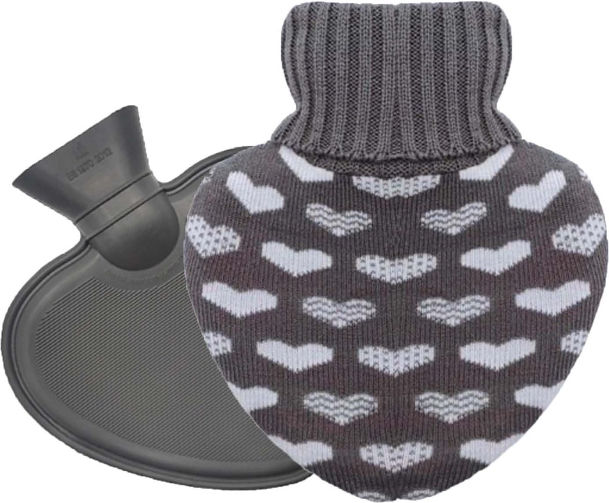 Goedkoopste Gepersonaliseerde warmwaterkruik - 1 liter, behaaglijk, hartvormig breien, warmwaterkruik met hoes, draagbare modieuze warmwaterkruik klein, warmwaterkruik voor baby's, kinderen