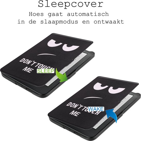 Hoes Geschikt voor Kobo Clara HD Hoesje Bookcase Cover Hoes Met Screenprotector - Hoesje Geschikt voor Kobo Clara HD Hoes Cover Case - Don't Touch Me van Mobiparts — afbeelding 3