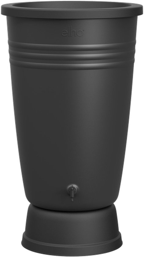 Elho Green Basics Récupérateur D'eau Plus 126 - Récupérateur D’eau De Pluie pour Culture & Récolte - Ø 70.5 x H 101.0 cm - Noir