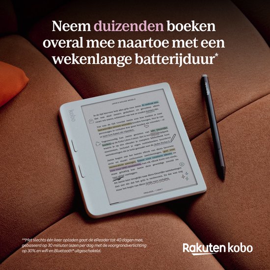 Kobo Libra Colour - E-reader - 7 inch kleurenscherm - 32GB - Luisterboeken - Wit