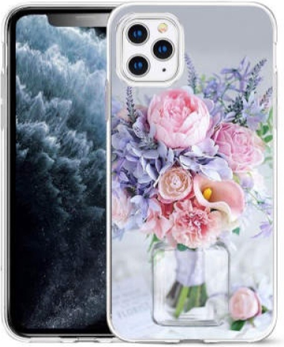 Cityhoesje-iPhone 14 Pro hoesje – Bloemen – Backcover