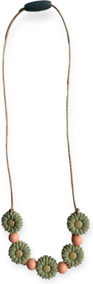 Kinderketting - Bijtketting - Daisy - Pistasche - Peach van Kinder — afbeelding 2