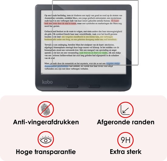Screenprotector Geschikt voor Kobo Libra Colour Screenprotector Bescherm Glas Tempered Glass Screen Protector - 3 PACK van Degenerate. — afbeelding 3