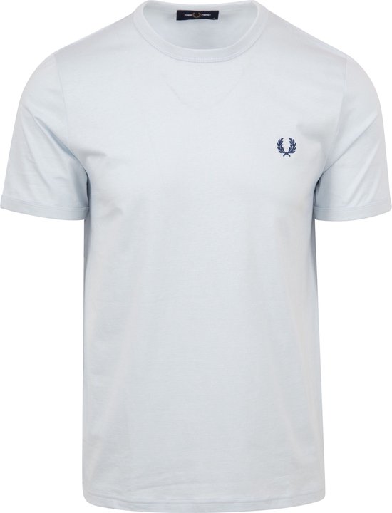 Fred Perry - Ringer T-Shirt Lichtblauw - Heren - Maat XL - Slim-fit