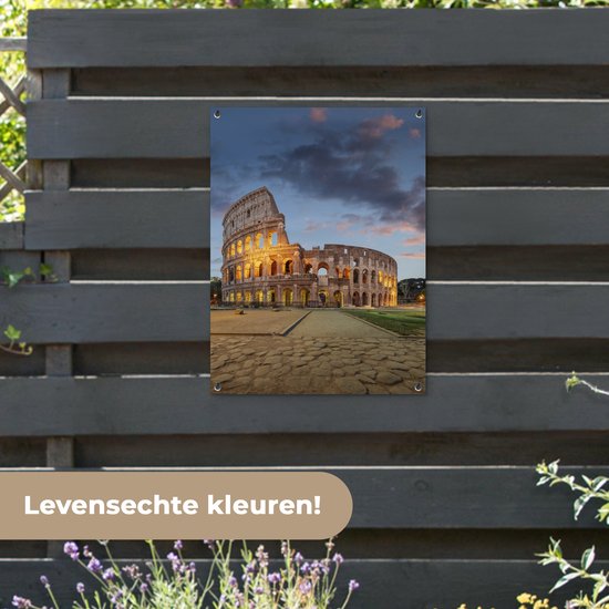 Tableau de jardin Italie - Rome - Théâtre - 60x80 cm - Affiche de jardin - Toile de jardin - Affiche d'extérieur