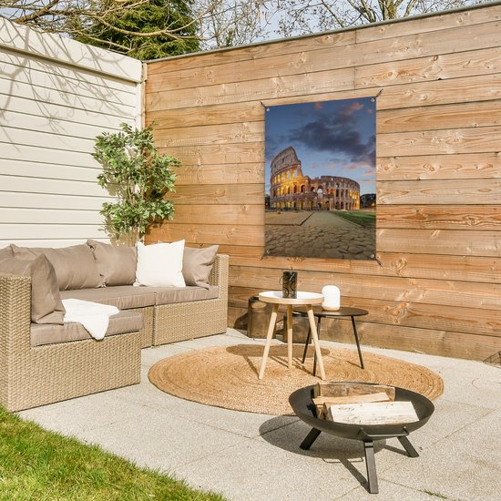 Tableau de jardin Italie - Rome - Théâtre - 60x80 cm - Affiche de jardin - Toile de jardin - Affiche d'extérieur