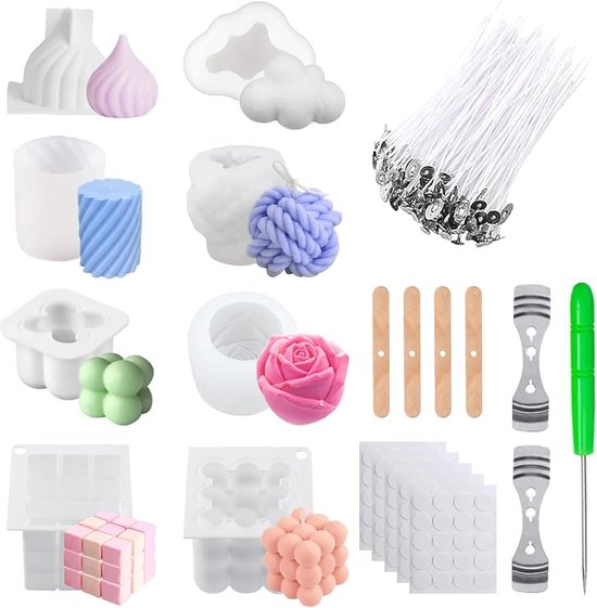 WANDIC Kaarsvorm, 1 stuk doorzichtige plastic kandelaarvorm, cilindrische vorm voor kerk, Kerstmis, kaarslicht, diner, Valentijnsdag, huisdecoratie, ronde punt