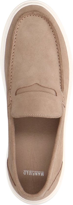 Manfield - Homme - Mocassins en daim beige à semelle sportive - Taille 45
