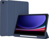 Housse de tablette Accezz pour Samsung Galaxy Tab A9 Plus - Bookcase Smart Accezz en silicone - Bleu foncé