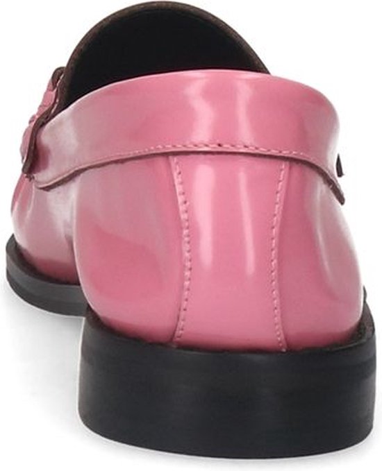 Sacha - Dames - Zwarte leren loafers met goudkleurige chain - Maat 37