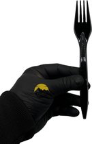 KURTT - Herbruikbare vorken - Vaatwasbestendig - Reusable - 300 stuks - vorken zwart 19 cm - bestek - Stevig en Herbruikbaar - BPA Vrij - Vorkjes