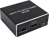 HDMI Audio Extractor 4K/2K - HDMI In naar HDMI Out + Optisch(SPDIF) Out & 3.5mm Jack Out - Geschikt voor TV, Laptop, PC & Gameconsoles
