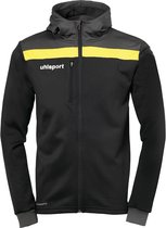 Uhlsport Offense 23 Trainingsjack Met Capuchon Heren - Zwart / Antraciet / Limoen | Maat: M