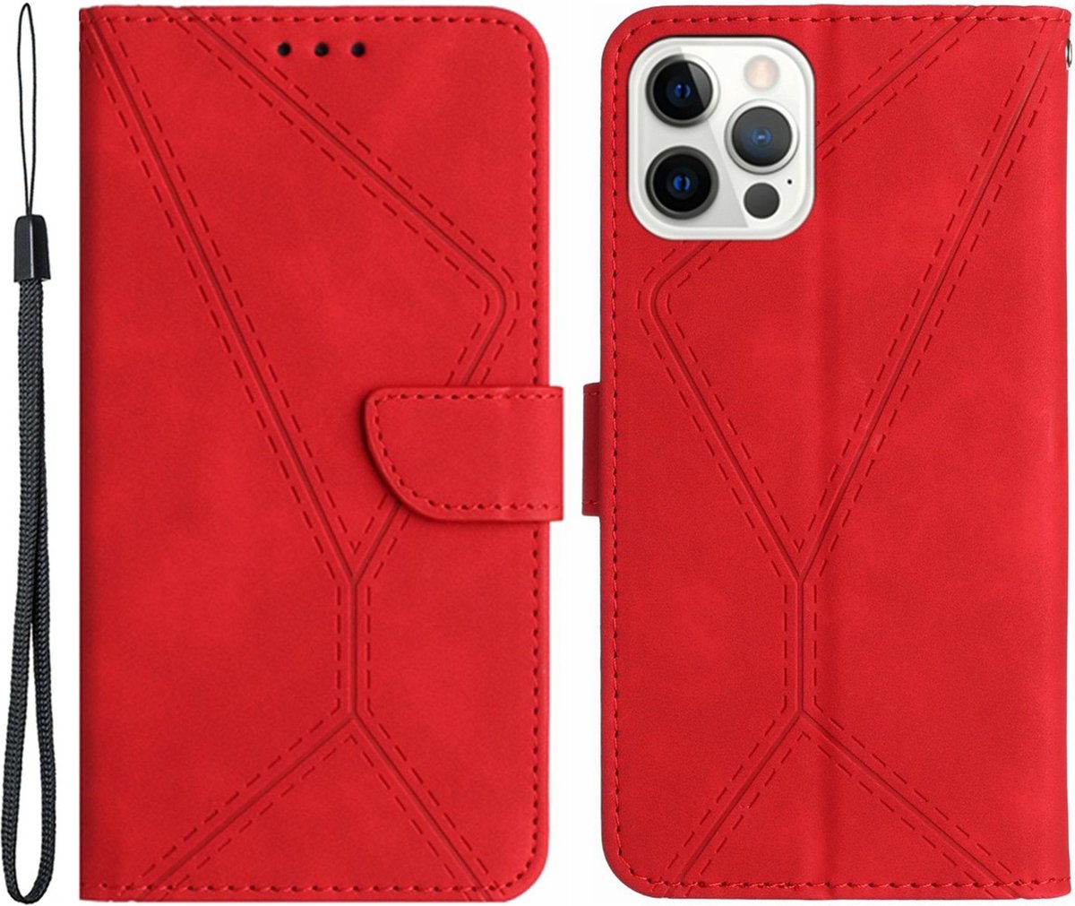 Cityhoesje-iPhone 15 Pro Max hoesje – Lederlook - Book case-
