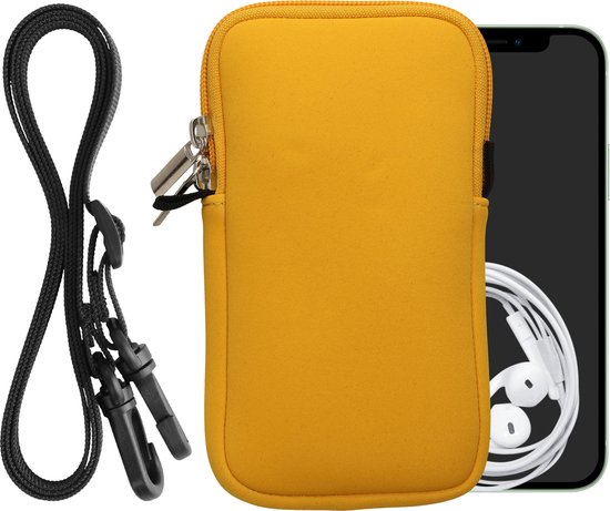 Housse Collier Pour Smartphone XL 6,7/6,8 Pouces - Velours Côtelé, Fermeture Magnétique - Vert Gris