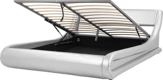 AVIGNON - Bed met opbergruimte - Zilver - 180 x 200 cm - Kunstleer