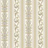 Papier peint baroque Profhome 335472-GU papier peint intissé légèrement texturé dans le style baroque or mat argent blanc crème 5,33 m2