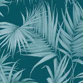 Mur de papier peint de luxe exclusif Profhome 365055-GU papier peint intissé légèrement texturé dans le style jungle mat bleu-vert 5,33 m2