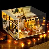 3D Thuis Zoet Thuis met led-verlichting en stofkap Puzzel voor Volwassenen, Houten Modelbouwset, Cadeau voor Verjaardag Kerstmis