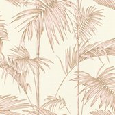 Papier peint nature Profhome 369193-GU papier peint intissé légèrement texturé dans le style jungle mat rose beige crème blanc 5,33 m2