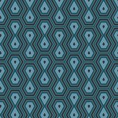 Grafisch behang Profhome 377072-GU vliesbehang glad met geometrische vormen mat blauw zwart 5,33 m2