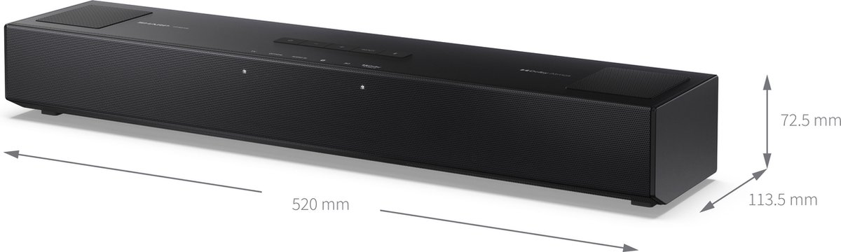Sharp HT-SB700 Soundbar Dolby Atmos Compact Zwart - afbeelding 3