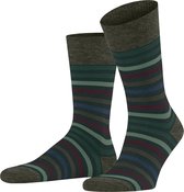 FALKE Tinted Stripe gestreept met patroon merinowol sokken heren groen - Matt 39-42