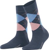 Burlington Marylebone gedessineerd wol sokken dames blauw - maat 36-41